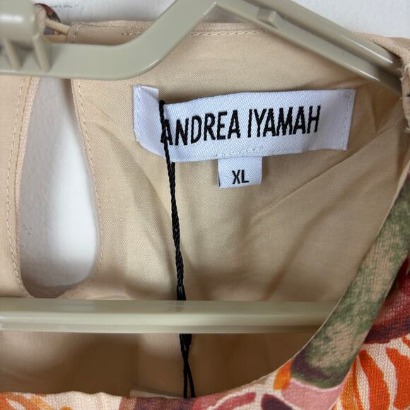 Andrea Iyamah NEW Halima Crop Top Tan Eucalyptus Print XL resort tropical - Picture 10 of 14